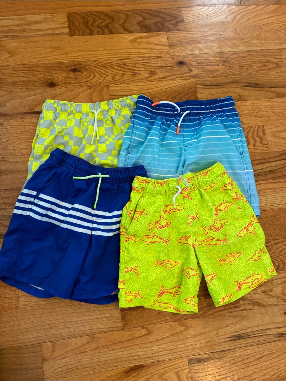 Cat & Jack Boys 4-Pack Swim Trunks - Neon Yellow, Royal Blue & Light Blue